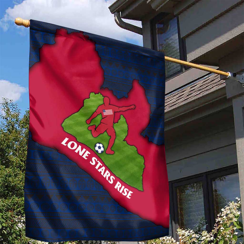 Liberia Lone Stars Rise Football Garden Flag Map Graphic and National Flag - African Pride