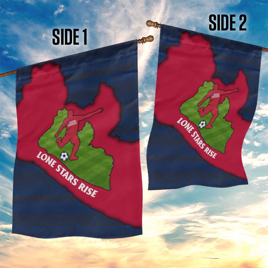 Liberia Lone Stars Rise Football Garden Flag Map Graphic and National Flag - African Pride