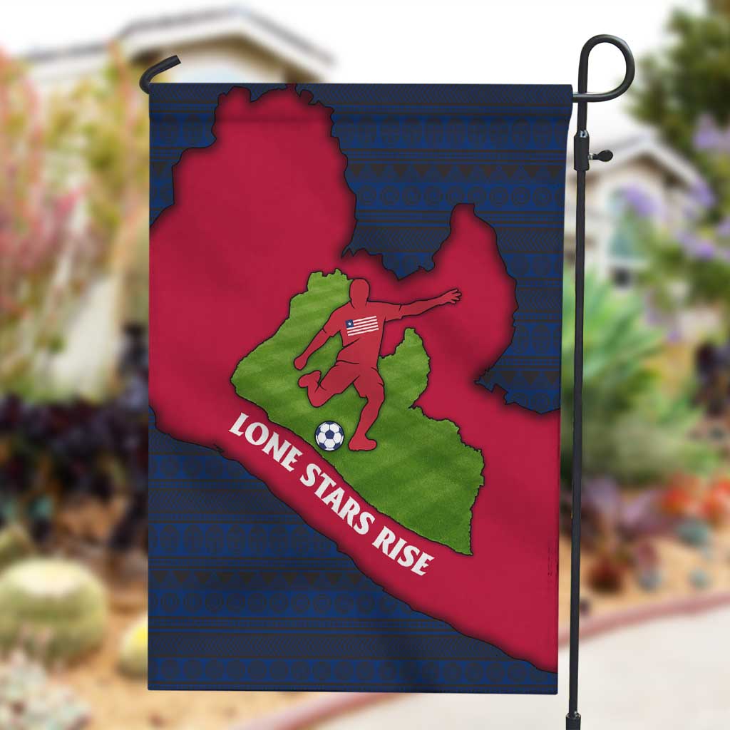 Liberia Lone Stars Rise Football Garden Flag Map Graphic and National Flag - African Pride