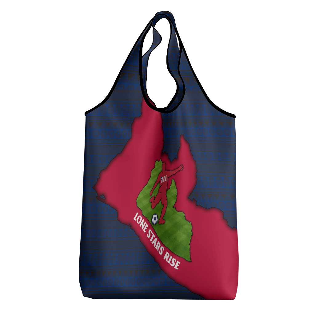 Liberia Lone Stars Rise Football Grocery Bag Map Graphic and National Flag - African Pride
