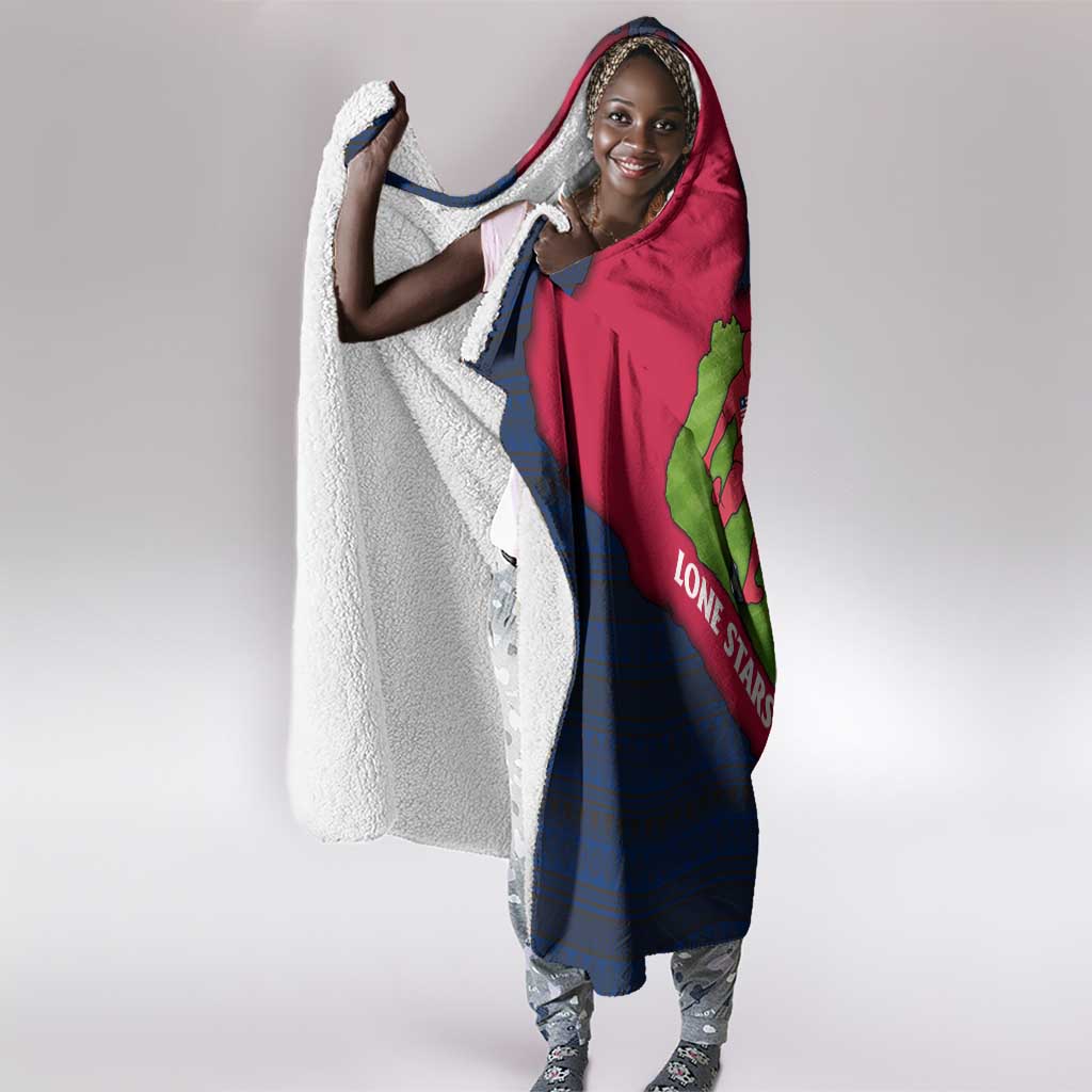 Liberia Lone Stars Rise Football Hooded Blanket Map Graphic and National Flag - African Pride