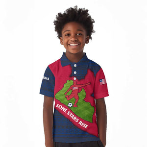 Liberia Lone Stars Rise Football Kid Polo Shirt Map Graphic and National Flag - African Pride