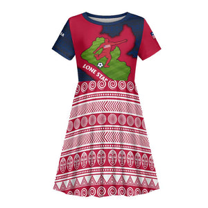 Liberia Lone Stars Rise Football Kid Short Sleeve Dress Map Graphic and National Flag - African Pride