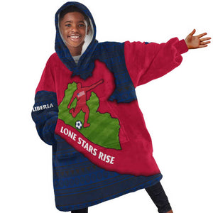 Liberia Lone Stars Rise Football Kid Wearable Blanket Hoodie Map Graphic and National Flag - African Pride
