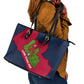 Liberia Lone Stars Rise Football Leather Tote Bag Map Graphic and National Flag - African Pride