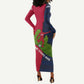 Liberia Lone Stars Rise Football Long Sleeve Bodycon Dress Map Graphic and National Flag - African Pride