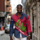 Liberia Lone Stars Rise Football Long Sleeve Button Shirt Map Graphic and National Flag - African Pride
