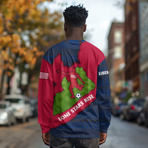 Liberia Lone Stars Rise Football Long Sleeve Shirt Map Graphic and National Flag - African Pride