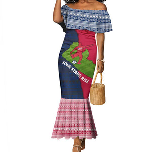 Liberia Lone Stars Rise Football Mermaid Dress Map Graphic and National Flag - African Pride