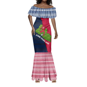 Liberia Lone Stars Rise Football Mermaid Dress Map Graphic and National Flag - African Pride