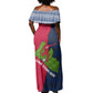 Liberia Lone Stars Rise Football Off Shoulder Maxi Dress Map Graphic and National Flag - African Pride