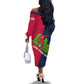 Liberia Lone Stars Rise Football Off The Shoulder Long Sleeve Dress Map Graphic and National Flag - African Pride