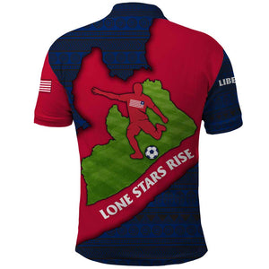 Liberia Lone Stars Rise Football Polo Shirt Map Graphic and National Flag - African Pride