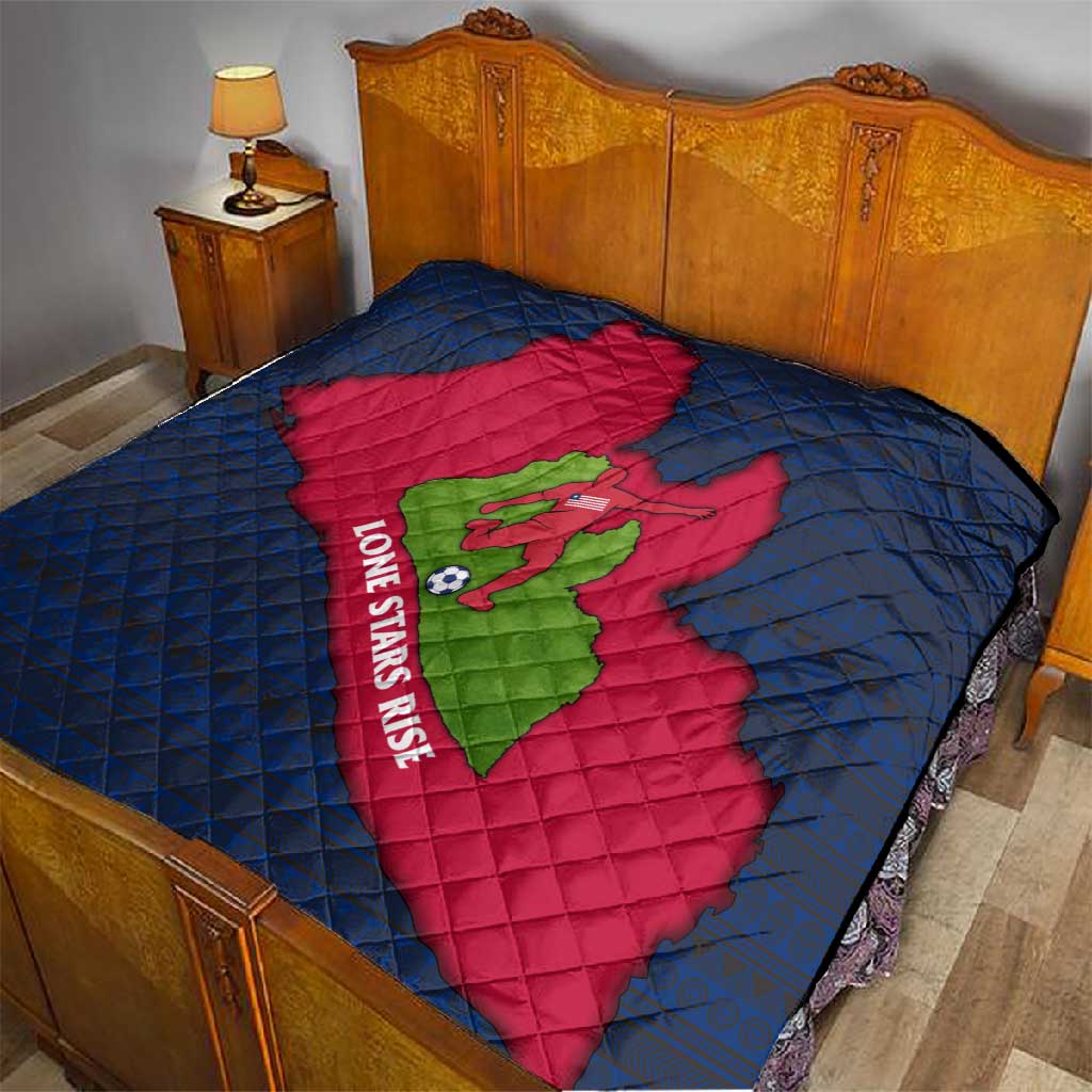 Liberia Lone Stars Rise Football Quilt Map Graphic and National Flag - African Pride
