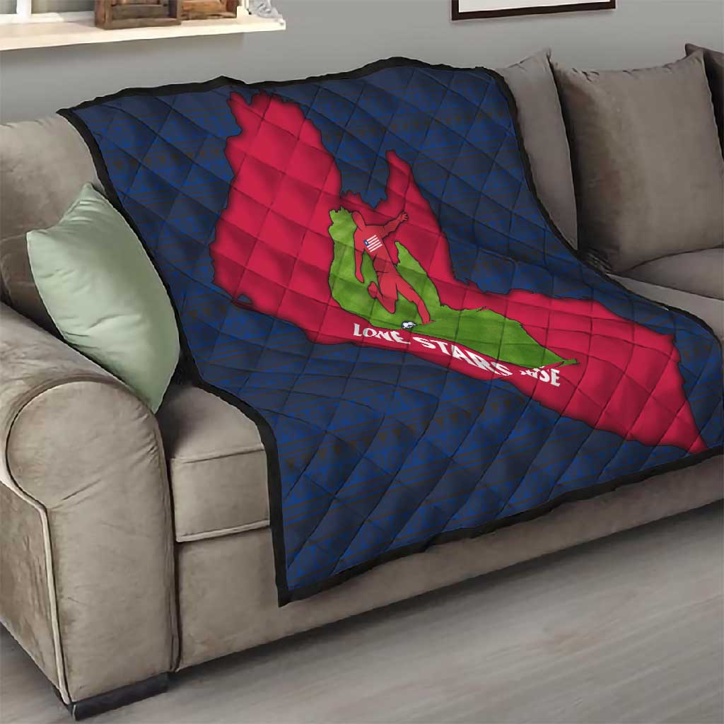 Liberia Lone Stars Rise Football Quilt Map Graphic and National Flag - African Pride
