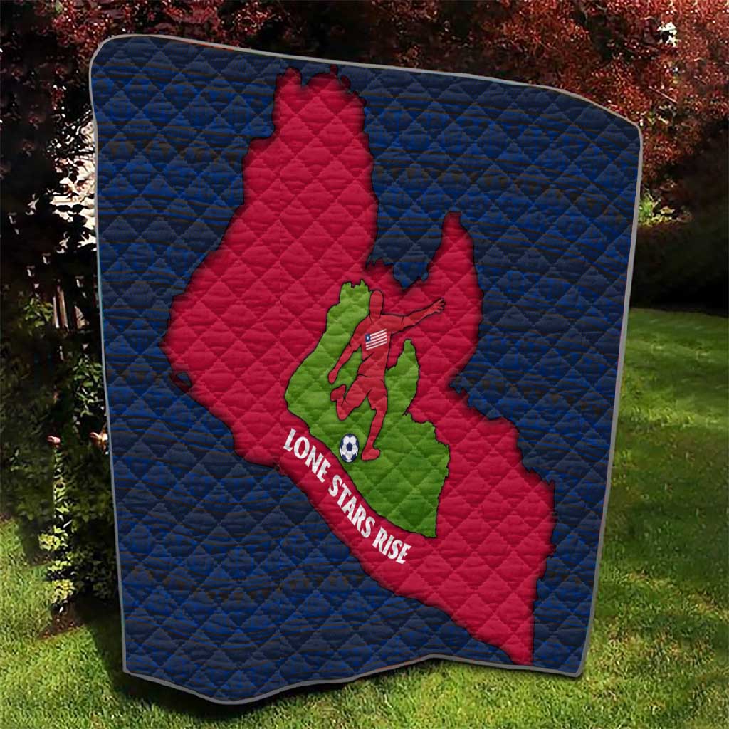 Liberia Lone Stars Rise Football Quilt Map Graphic and National Flag - African Pride