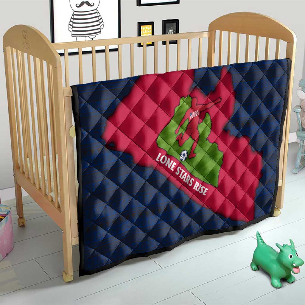 Liberia Lone Stars Rise Football Quilt Map Graphic and National Flag - African Pride