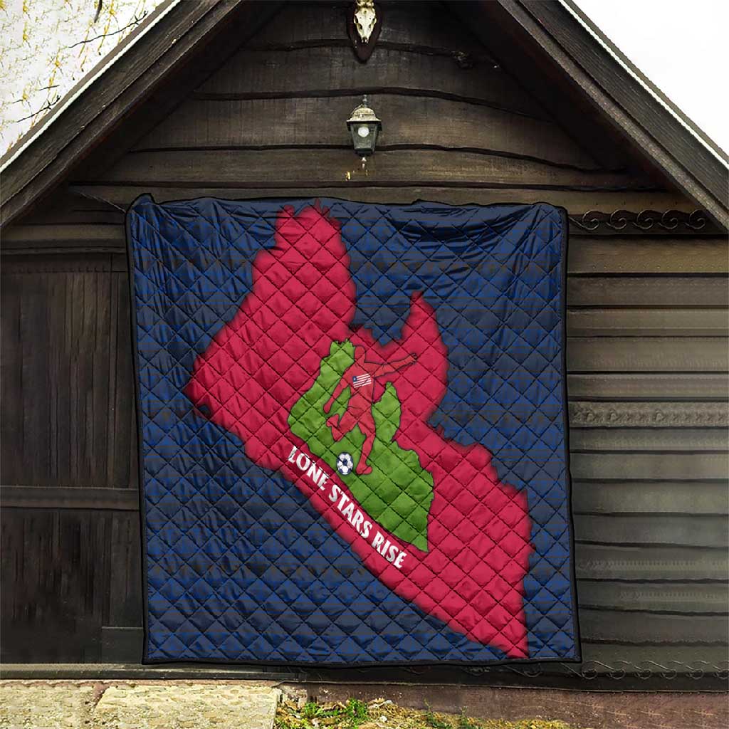 Liberia Lone Stars Rise Football Quilt Map Graphic and National Flag - African Pride