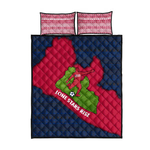 Liberia Lone Stars Rise Football Quilt Bed Set Map Graphic and National Flag - African Pride