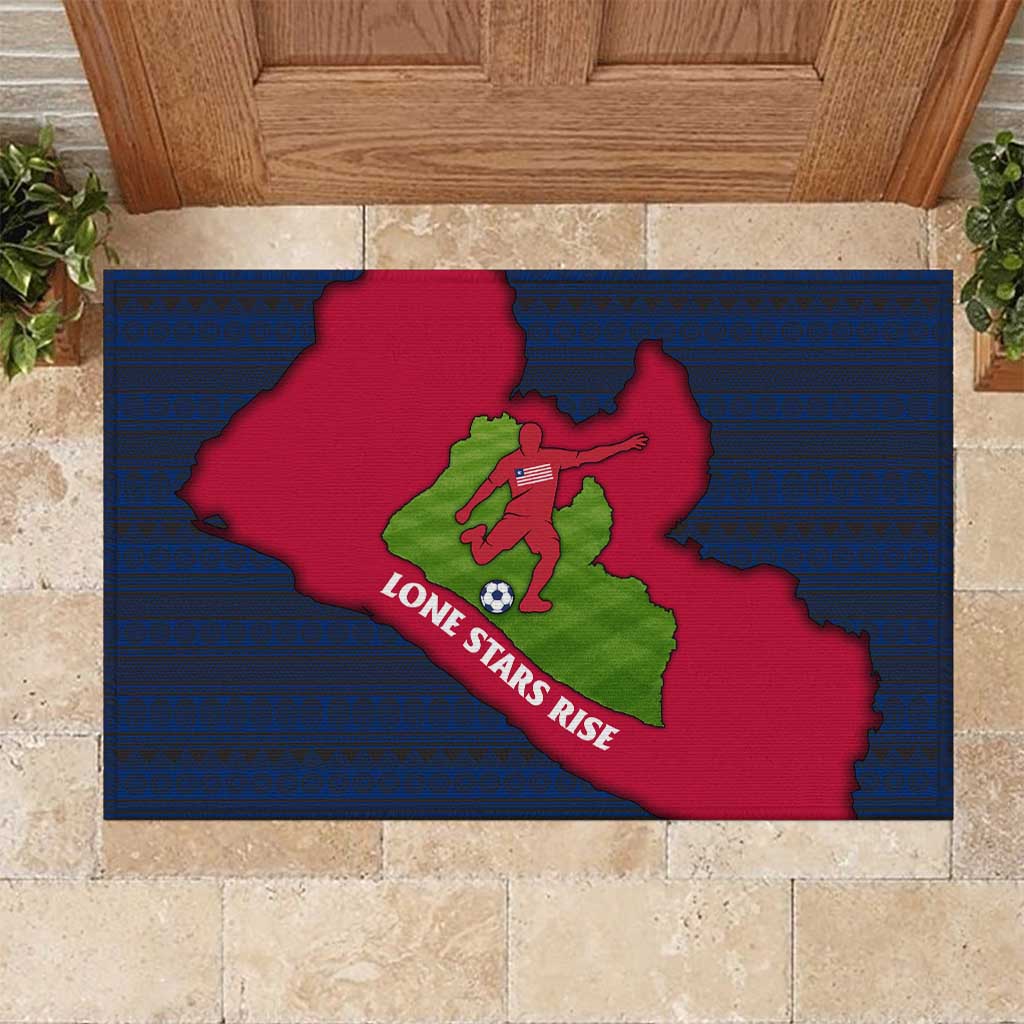 Liberia Lone Stars Rise Football Rubber Doormat Map Graphic and National Flag - African Pride