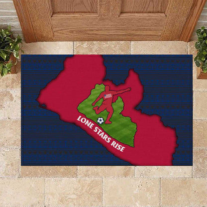 Liberia Lone Stars Rise Football Rubber Doormat Map Graphic and National Flag - African Pride