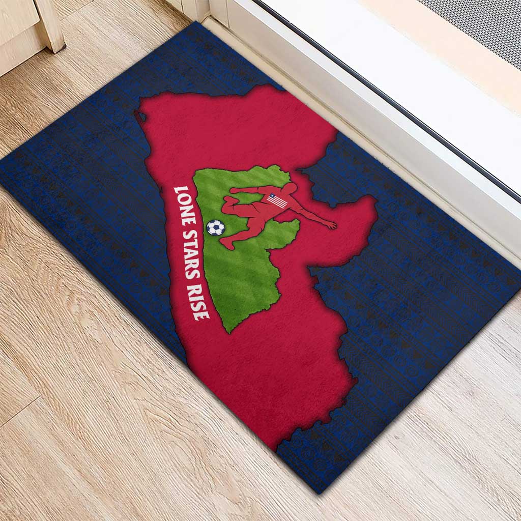 Liberia Lone Stars Rise Football Rubber Doormat Map Graphic and National Flag - African Pride