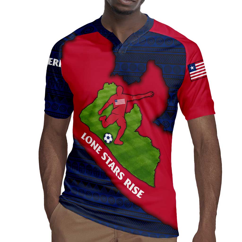 Liberia Lone Stars Rise Football Rugby Jersey Map Graphic and National Flag - African Pride