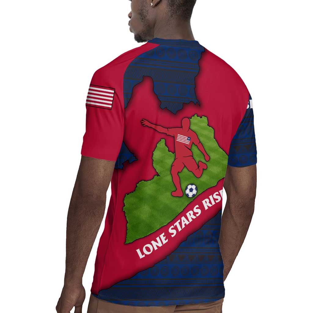 Liberia Lone Stars Rise Football Rugby Jersey Map Graphic and National Flag - African Pride