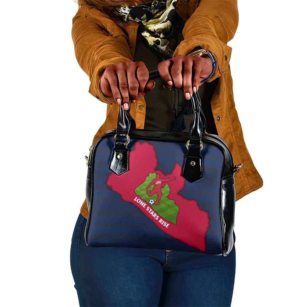 Liberia Lone Stars Rise Football Shoulder Handbag Map Graphic and National Flag - African Pride