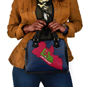 Liberia Lone Stars Rise Football Shoulder Handbag Map Graphic and National Flag - African Pride