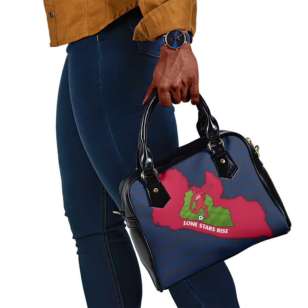 Liberia Lone Stars Rise Football Shoulder Handbag Map Graphic and National Flag - African Pride