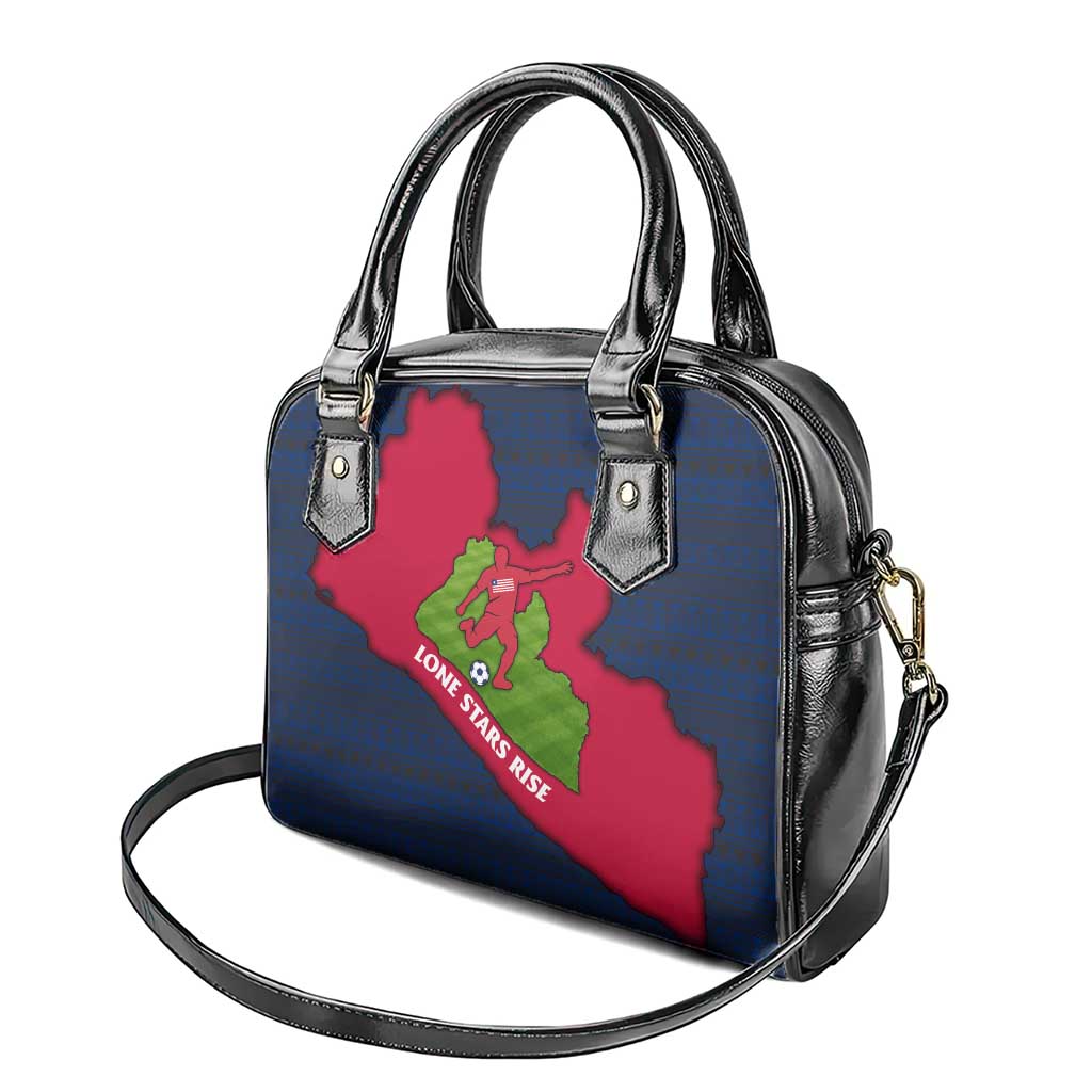 Liberia Lone Stars Rise Football Shoulder Handbag Map Graphic and National Flag - African Pride