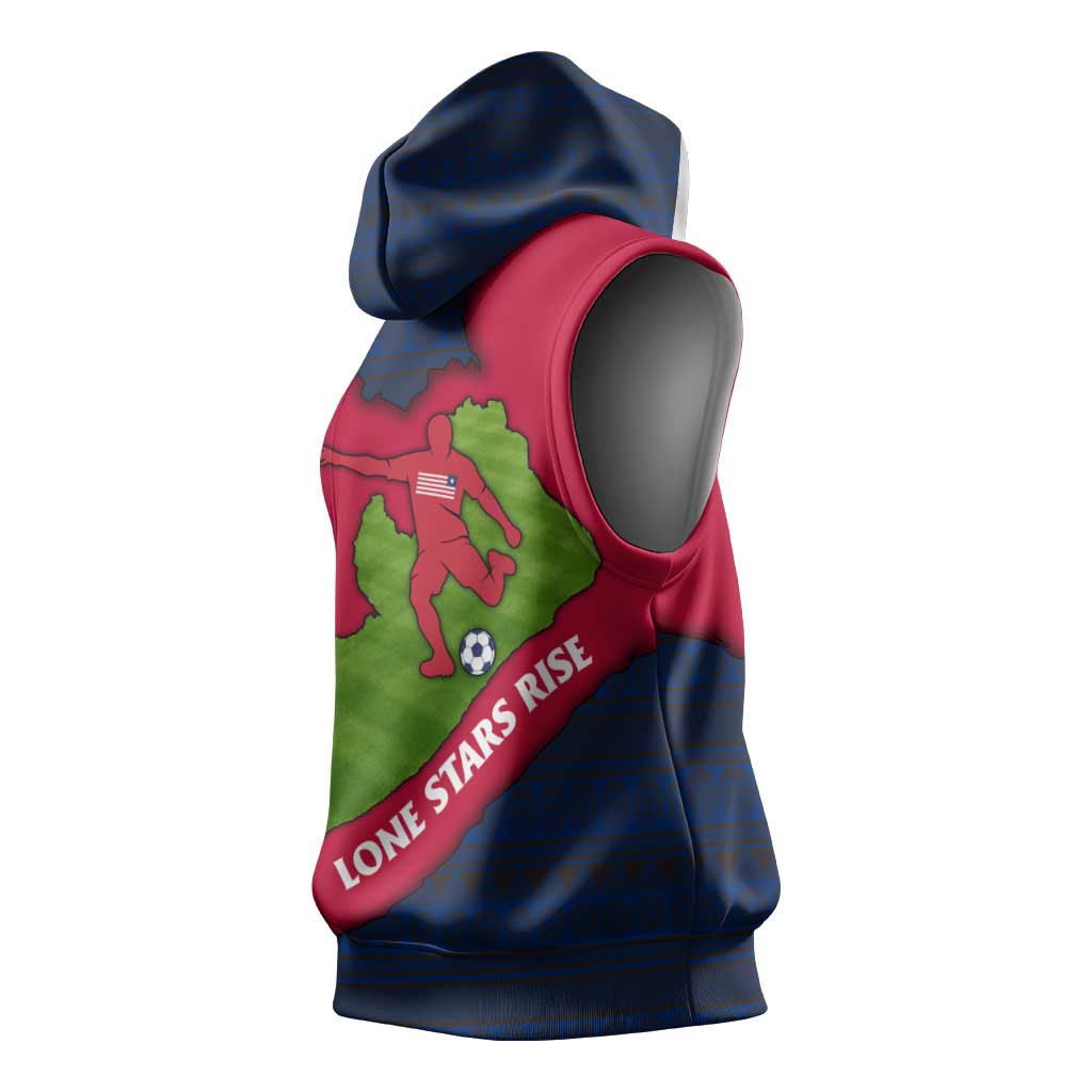 Liberia Lone Stars Rise Football Sleeveless Hoodie Map Graphic and National Flag - African Pride