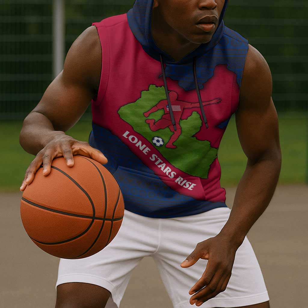 Liberia Lone Stars Rise Football Sleeveless Hoodie Map Graphic and National Flag - African Pride