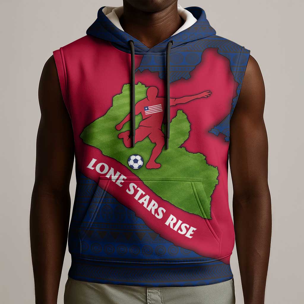 Liberia Lone Stars Rise Football Sleeveless Hoodie Map Graphic and National Flag - African Pride