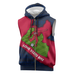 Liberia Lone Stars Rise Football Sleeveless Zip Hoodie Map Graphic and National Flag - African Pride