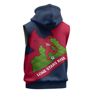Liberia Lone Stars Rise Football Sleeveless Zip Hoodie Map Graphic and National Flag - African Pride