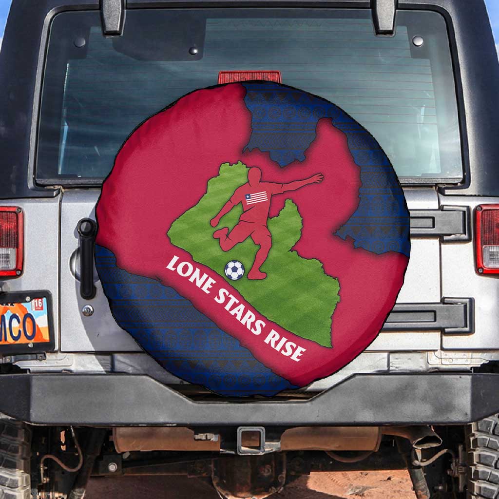 Liberia Lone Stars Rise Football Spare Tire Cover Map Graphic and National Flag - African Pride