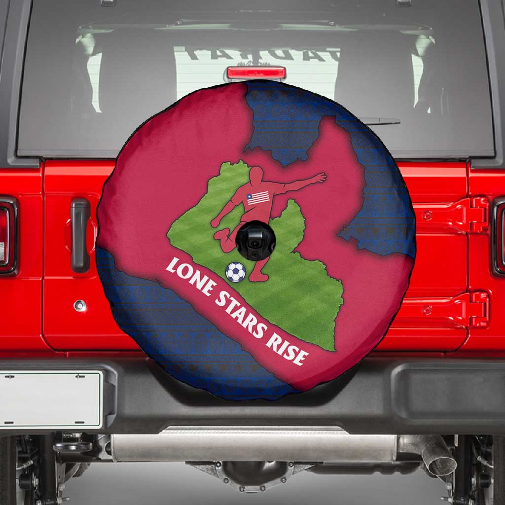 Liberia Lone Stars Rise Football Spare Tire Cover Map Graphic and National Flag - African Pride