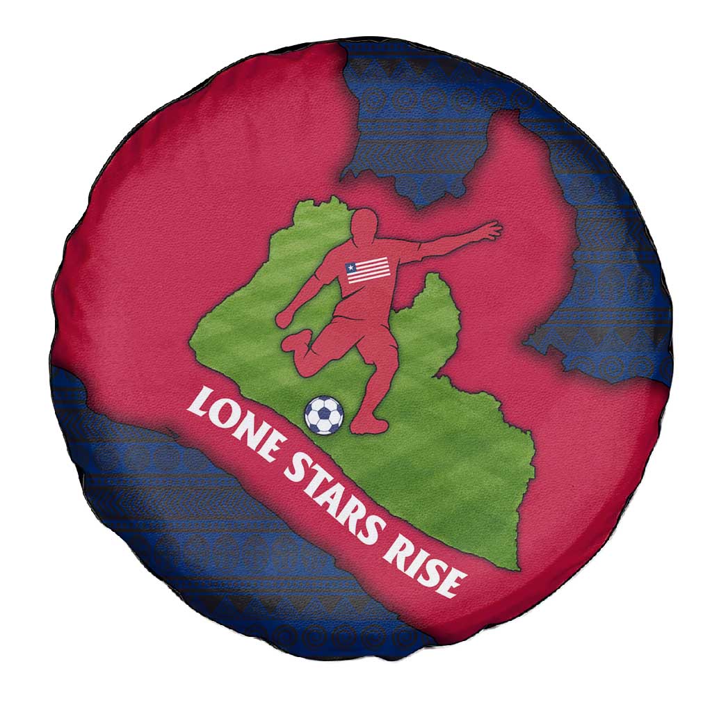 Liberia Lone Stars Rise Football Spare Tire Cover Map Graphic and National Flag - African Pride