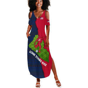 Liberia Lone Stars Rise Football Summer Maxi Dress Map Graphic and National Flag - African Pride