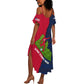 Liberia Lone Stars Rise Football Summer Maxi Dress Map Graphic and National Flag - African Pride