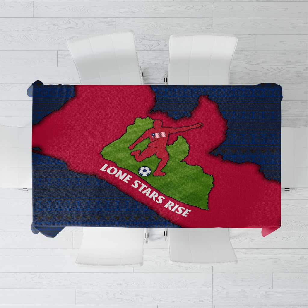 Liberia Lone Stars Rise Football Tablecloth Map Graphic and National Flag - African Pride