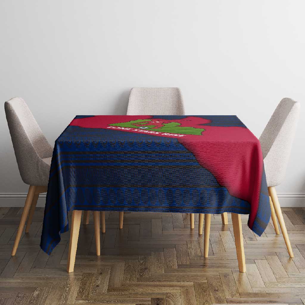 Liberia Lone Stars Rise Football Tablecloth Map Graphic and National Flag - African Pride