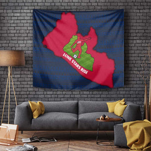 Liberia Lone Stars Rise Football Tapestry Map Graphic and National Flag - African Pride