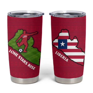 Liberia Lone Stars Rise Football Tumbler Cup Map Graphic and National Flag - African Pride