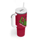 Liberia Lone Stars Rise Football Tumbler With Handle Map Graphic and National Flag - African Pride