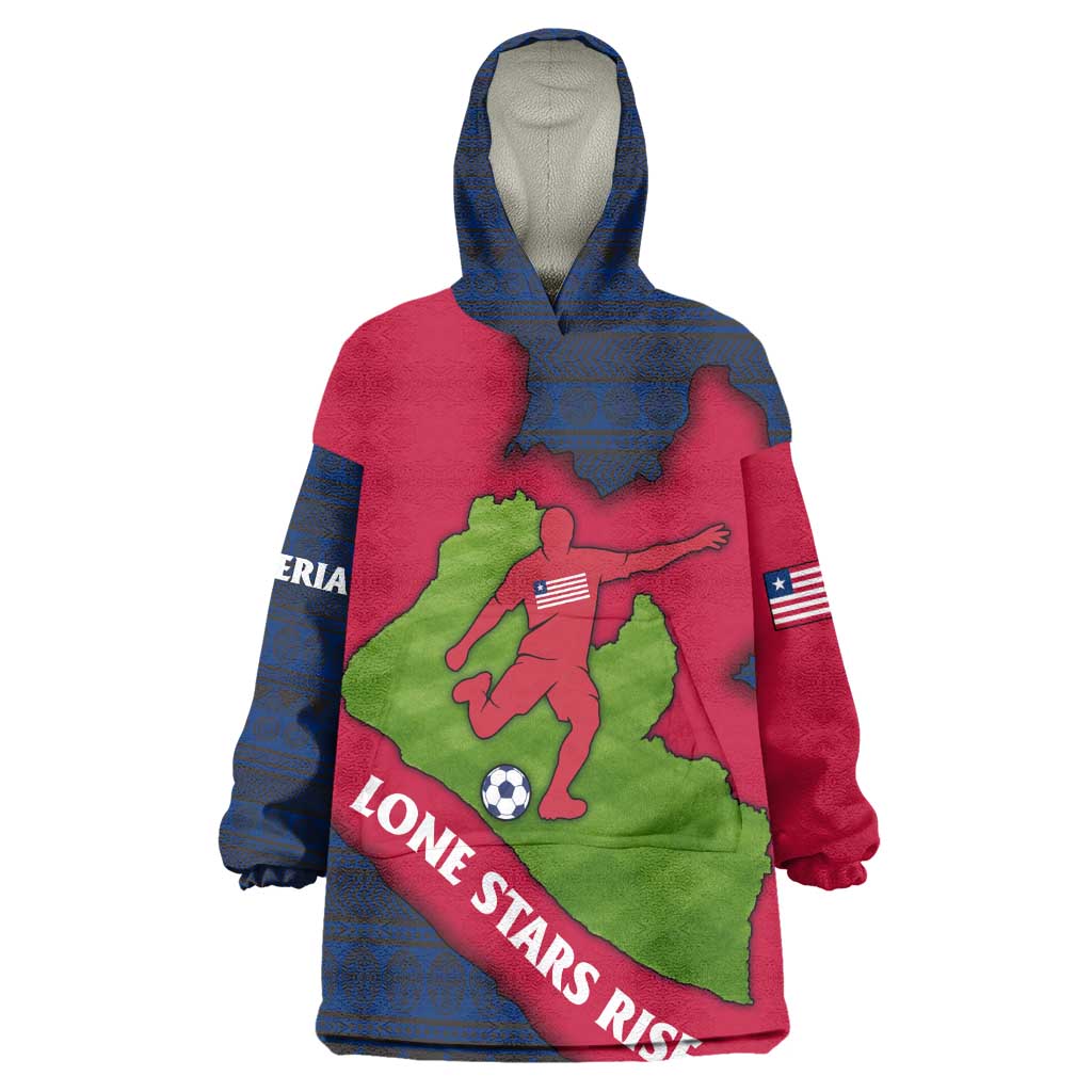 Liberia Lone Stars Rise Football Wearable Blanket Hoodie Map Graphic and National Flag - African Pride