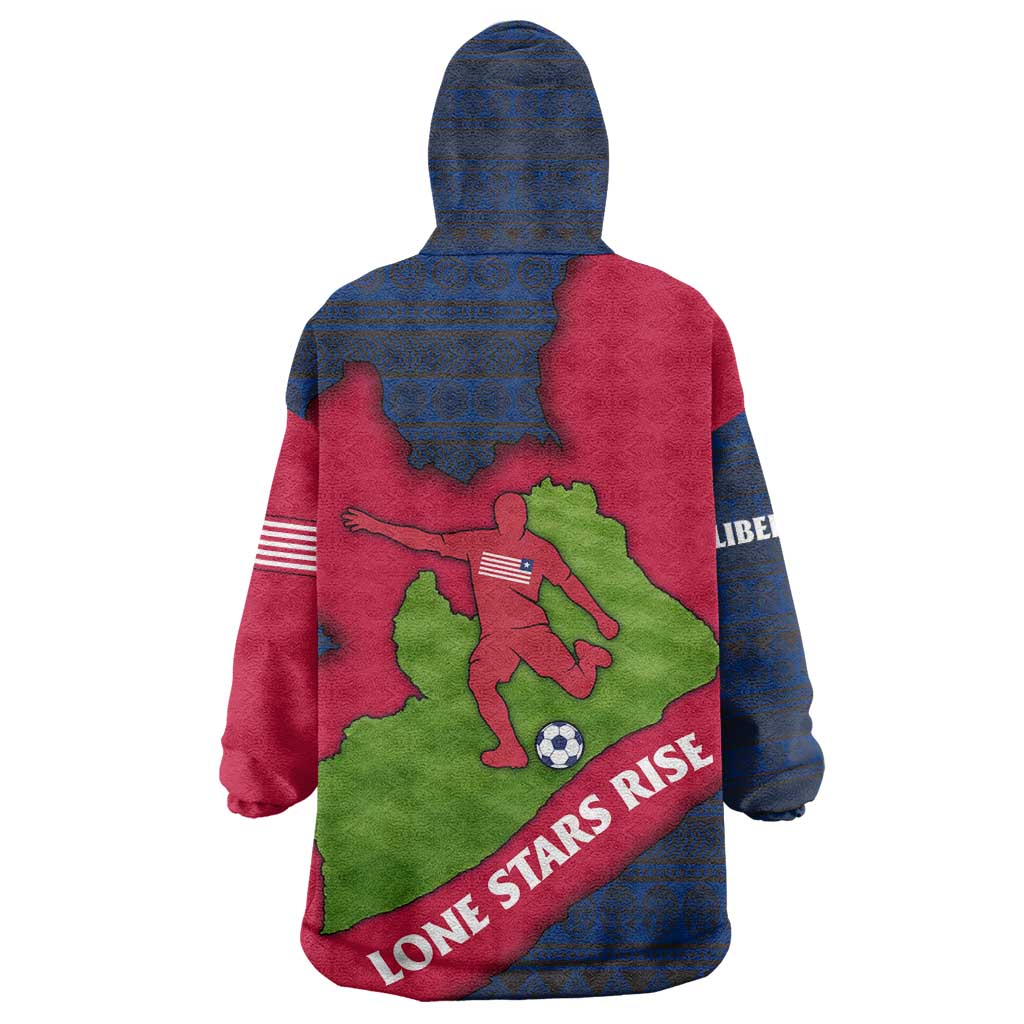 Liberia Lone Stars Rise Football Wearable Blanket Hoodie Map Graphic and National Flag - African Pride