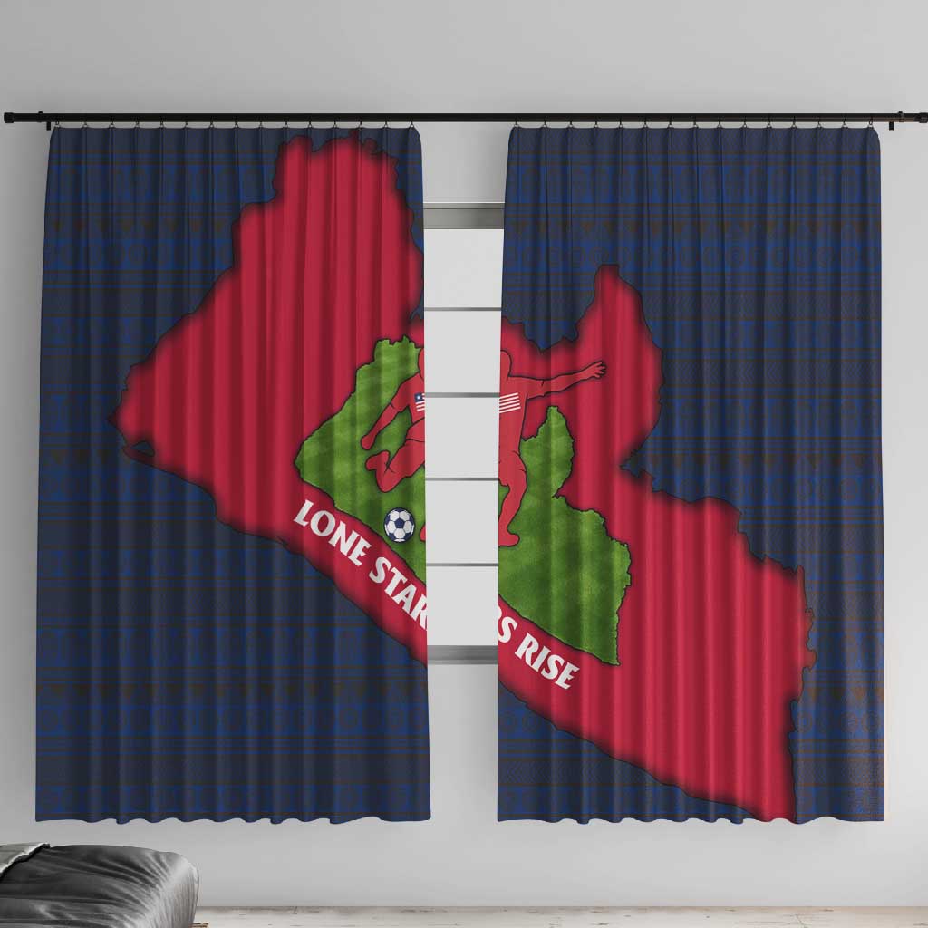 Liberia Lone Stars Rise Football Window Curtain Map Graphic and National Flag - African Pride